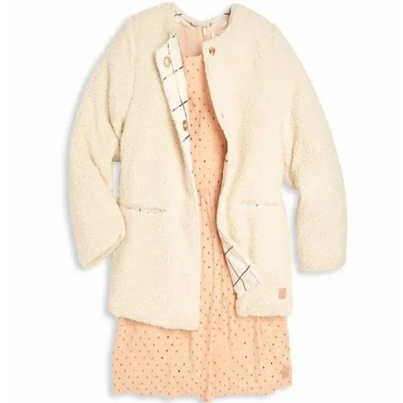 CARREMENT BEAU Girl’s Faux Fur Coat - Picture 2 of 8